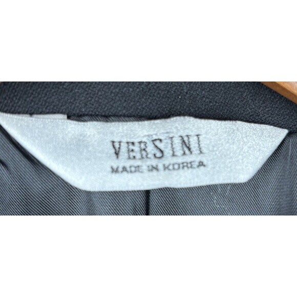 Versini Men's Tuxedo 2 Piece Suit Jacket Pants Black Wool Satin Lapels Size 50L - Picture 6 of 10